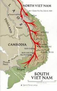 The routes of the Ho Chi Minh Trail