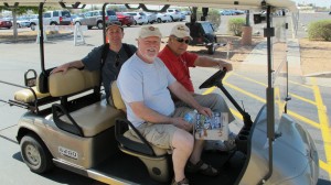 Chris and Tim in the Electric Shuttle