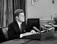 President Kennedy addressing the nation on the missiles in Cuba