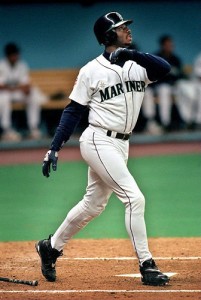 Griffey turned on the pitch, like a cobra striking...