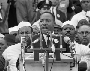 Martin Luther King delivering "I Have A Dream" speech