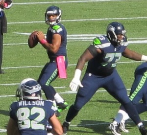 Russell Wilson looks to throw