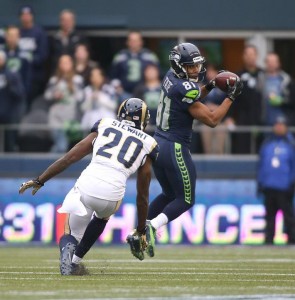 Golden Tate on one of his eight grabs