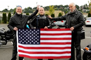 Our "Intrepid Trio" holding the flag