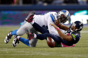 Russell Wilson was under constant pressure from the Lions