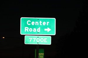 "I turned right onto a street called 'Center Road'..."