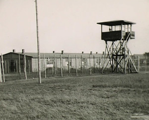 photo of the barracks and tower of Stalag Luft I