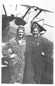 Dan Haffner (left) with his two seater at flight school in Tulare, Ca