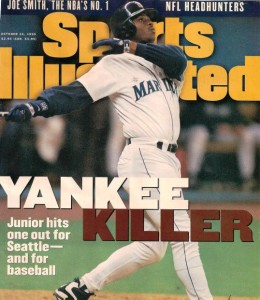 Junior on the cover of Sports Illustrated following 1995 playoff victory over Yankees